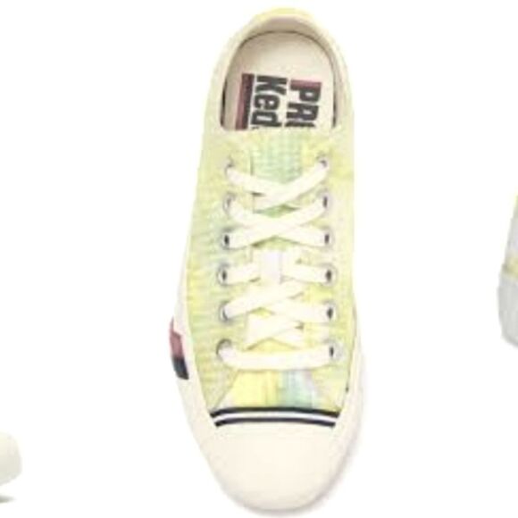 New Pro-keds Unisex Royal Lo Tie Dye Seersucker Size: 7.5 M light Yellow Multi - Picture 3 of 4